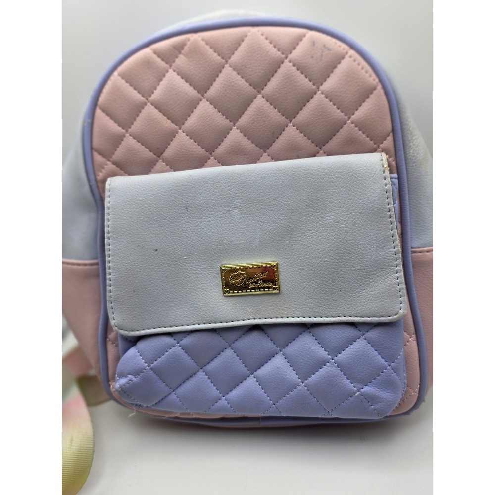Luv Betsey by Betsey Johnson Pastel Quilted Mini Backpack Rainbow Straps